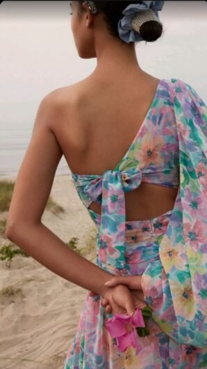 Vestido floreado bleu