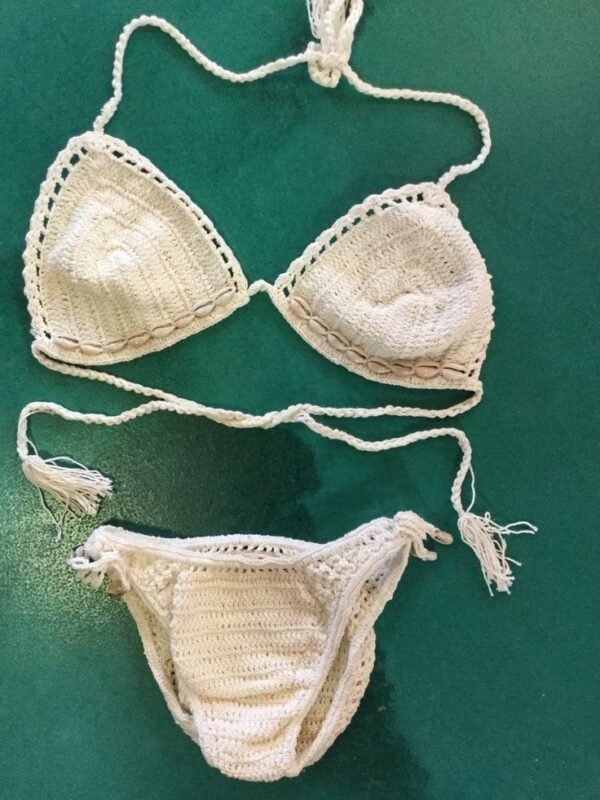 Bikini a crochet crema - Imagen 2
